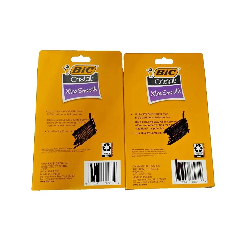 Bulk Buy 12x BIC Cristal Xtra Smooth Ball Pen, Medium,‎ Black 68271, 10 Ct Box